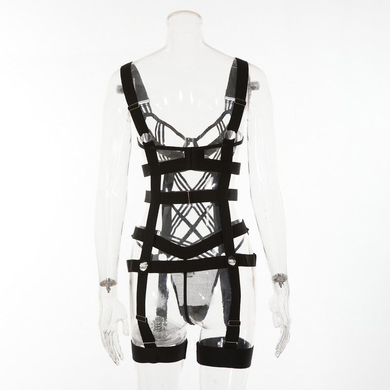 Black Bundled Erotic Lingerie Set-Back View