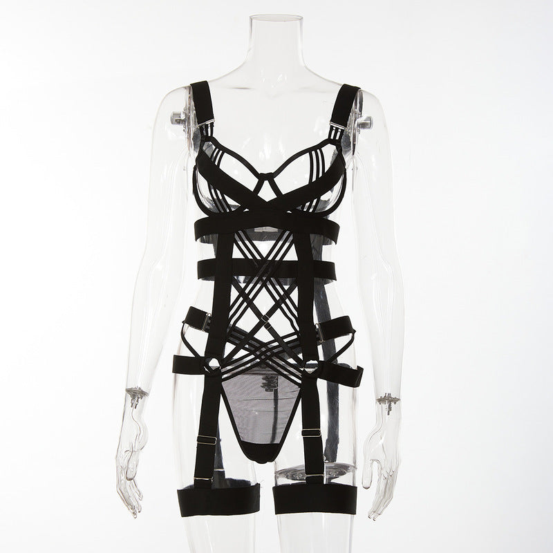 Black Bundled Erotic Lingerie Set-Front View